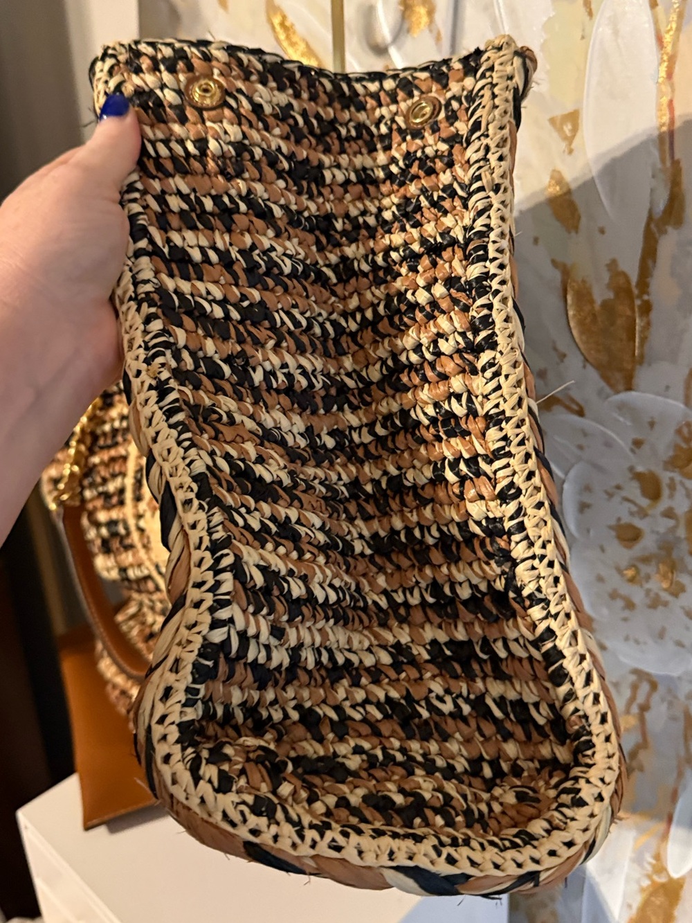 Tory Burch Raffia Ella Tote - Picture 8 of 9